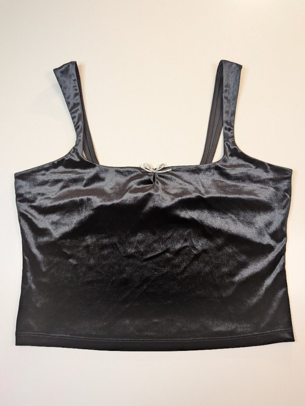 Wild Fable Black Velvet Bow Tank Top Women’s Medium Y2K